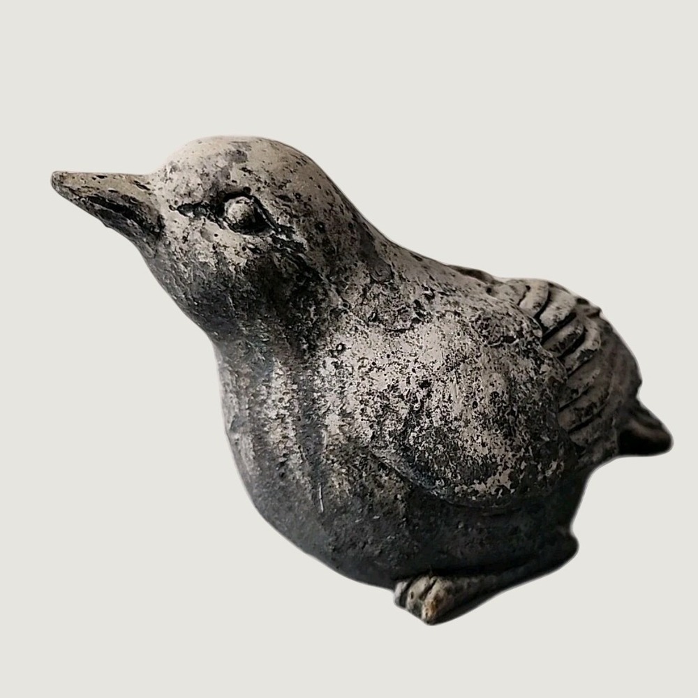 Carved Bird Sculpture Votive Holder 6.5" Whimsical Farmhouse Garden Decor